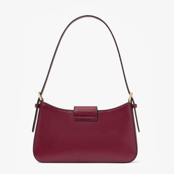 NEW ♠️ Kate Spade Reegan Botanical Embroidered Saffiano Shoulder Bag, Blackberry - Picture 3 of 9